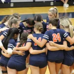 img_0351: The Lady Cougars ready themselves before the matchup against Daviess County. 