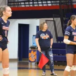 img_0483: Hannah Penner (1) and Taylor Gaskin (25) await the match to restart. 