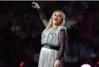 Kelly Clarkson sings during 2018 US Open Opening Night Act at National Tennis Center in New York AUGUST 27^ 2018