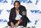 LOS ANGELES - AUG 27: Kendrick Lamar arrives to the 2017 Video Music Awards Press Room on August 27^ 2017 in Los Angeles^ CA