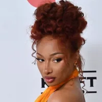Megan Thee Stallion at the Elton John Academy Awards Viewing Party at West Hollywod Park on March 2^ 2025 in W Hollywood^ CA