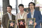 Kevin Jonas^ Nick Jonas and Joe Jonas at the Hollywood Walk of Fame Star ceremony.LOS ANGELES^ CA. January 30^ 2023: