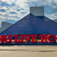 The Rock and Roll Hall of Fame and Museum in Downtown Cleveland Ohio USA Cleveland^ Ohio USA - April 22^ 2023