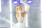 Sabrina Carpenter performs on stage during 2024 New Year's celebration on Times Square in New York on December 31^ 2023.