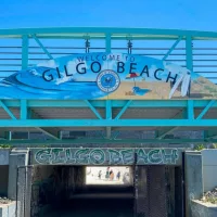 Tunnel under Ocean Parkway to enter Gilgo Beach and the Atlantic Ocean.Babylon^ New York^ USA - 14 May 2023.