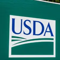 'USDA' logo/sign. The US Department of Agriculture is responsible for laws related to farming^ forestry^ and food Peru - Circa August 2018: USDA Service Center