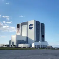 The John F Kennedy Space Center main assembly building in Cape Canaveral is one of the ten National Aeronautics and Space Administration (NASA) field centers. FLORIDA^ USA - JANUARY 09^ 2020