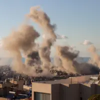 Smoke from multiple Israeli airstrikes on Beirut Southern Suburbs^ Lebanon amid Hezbollah-Israel conflict Beirut^ Lebanon 11 26 2024
