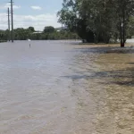 Flooded road caused by Tropical Storm DEBBY