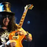 Legendary guitarist Slash during performance in Prague^ Czech republic^ February 11^ 2013