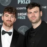 The Chainsmokers ( Andrew Taggart^ Alex Pall) at the 9th Breakthrough Prize Ceremony Arrivals at the Academy Museum of Motion Pictures on April 15^ 2023 in Los Angeles^ CA