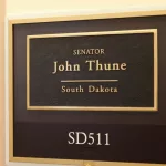 Entrance to the office of Senator John Thune in Washington^ DC on July 18^ 2017. John Thune is the senior United States Senator from South Dakota.