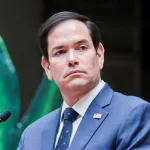 Secretary of State Marco Rubio speaks at a press conference during after meeting with President Bernardo Arevalo. Guatemala City^ Guatemala. 02-05-24