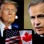 Image of Donald Trump and Mark Carney the new Canadian prime minister Toronto^ Canada - March 9^ 2025