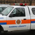 Nassau County Police Department Public Service Unit car in Bethpage^ NY. BETHPAGE^ NEW YORK - APRIL 10^ 2016