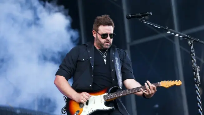 Randy Houser performs during Luke Bryan's 'Kick The Dust Up' Tour at Vanderbilt Stadium on July 11^ 2015 in Nashville^ Tennessee.