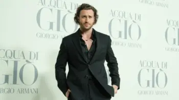 Aaron Taylor Johnson attends the Madrid photocall for "ACQUA DI GIO" By Giorgio Armani at Matadero Madrid on March 07^ 2024 in Madrid^ Spain.