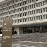 Outside United States Department of Health and Human Services headquarters^ exterior of Herbert Humphrey federal office building Washington DC US - December 02^ 2019