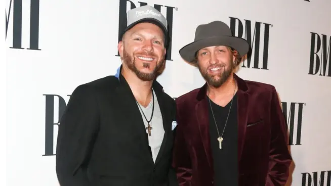 Chris Lucas (L) and Preston Brust of Locash attend the 63rd annual BMI Country awards at BMI on November 3^ 2015 in Nashville^ Tennessee.