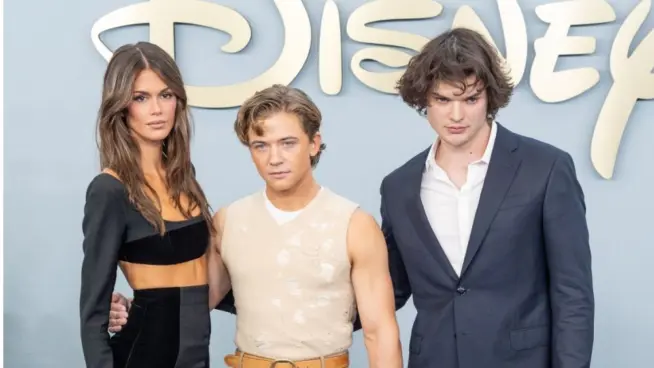 Kaia Gerber^ Igby Rigney and Homer James Jigme Gere attend Disney's 2026 Upfront presentation at Jacob Javits Center New York^ NY^ USA on May 12^ 2026