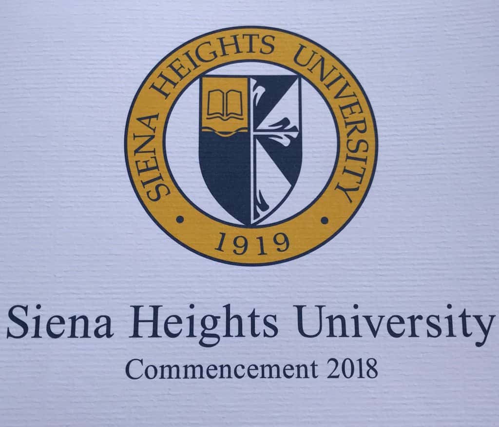 Siena Heights University Spring 2018 Commencement WLEN FM Radio 103 9