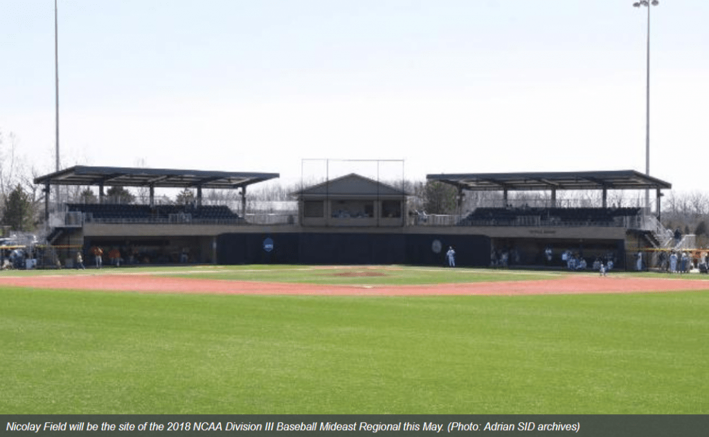 Adrian College baseball team headed to Mideast Regional