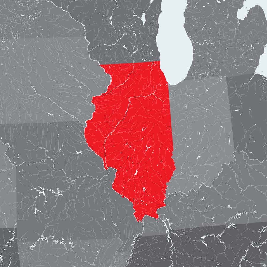 u-s-states-map-of-illinois-state-with-paper-cut-effect-hand