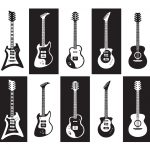 guitars-black-and-white-electric-and-acoustic-rock-guitars-of-d