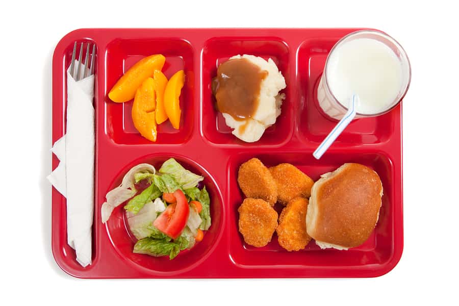school-lunch-tray-with-food-on-it-on-a-white-backgrounf