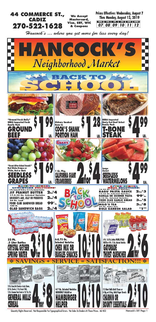 Hancock's Neighborhood Market WKDZ Radio