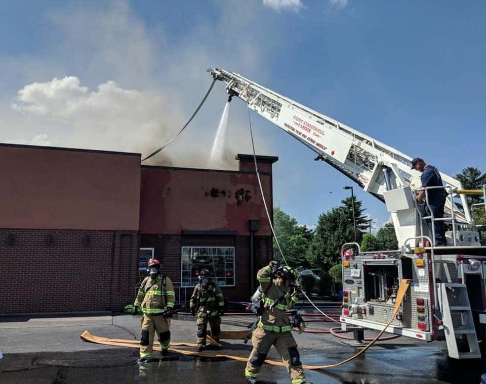 Fire Damages Fort Campbell KFCTaco Bell WKDZ Radio