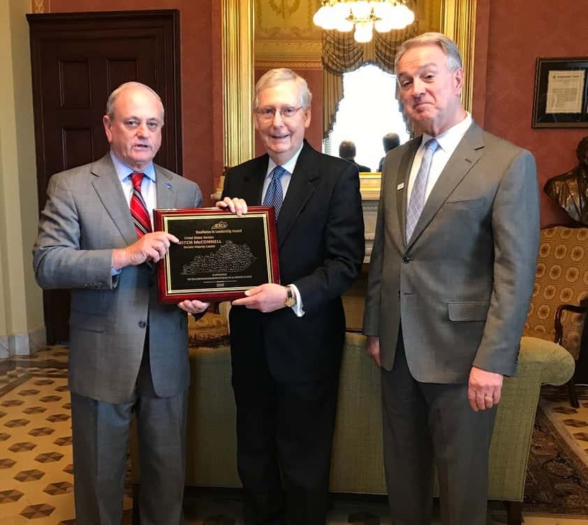 McConnell Presented Award From Kentucky Counties WKDZ Radio