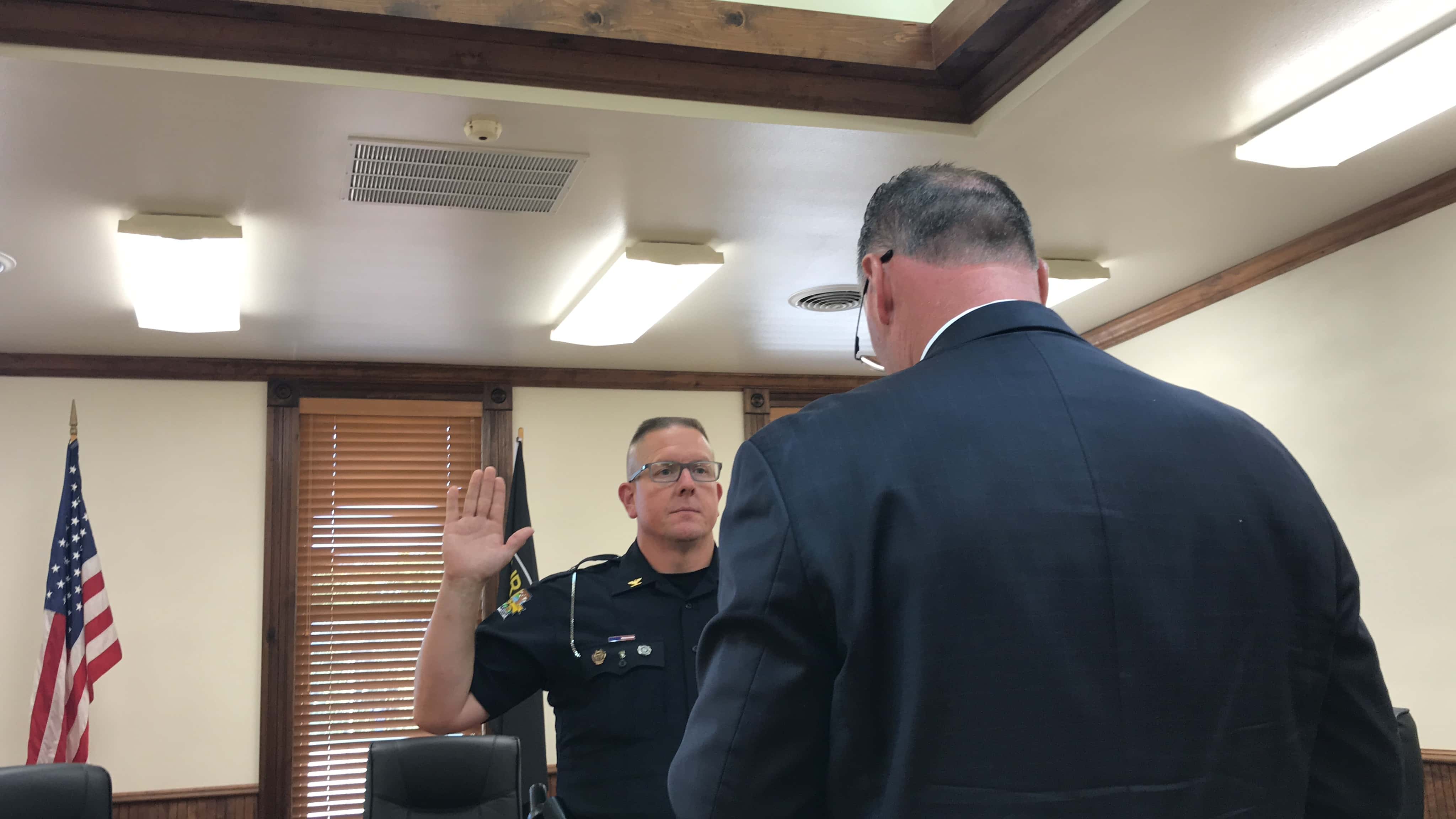 Wiggins Sworn In As Chief Of The Cadiz Police Department WHVOFM