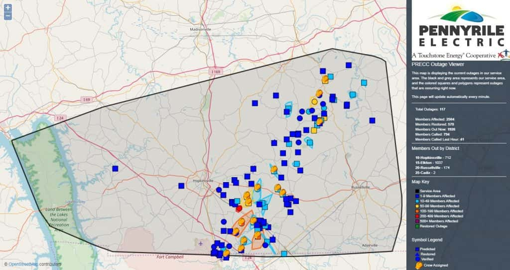 Pennyrile Electric Continuing Work To Restore Power WKDZ Radio