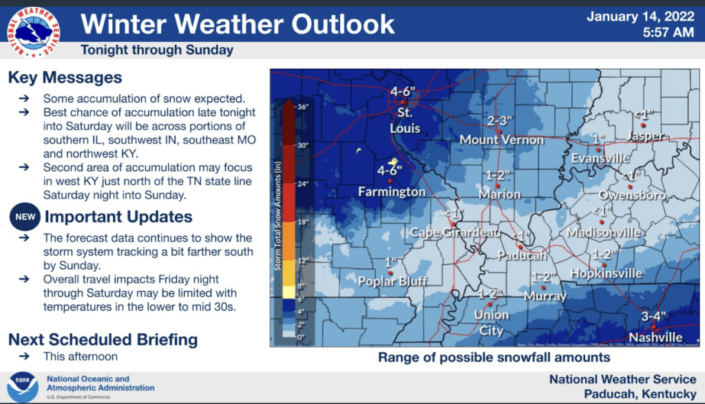 Winter Storm Threat Minimized For Western Kentucky WKDZ Radio