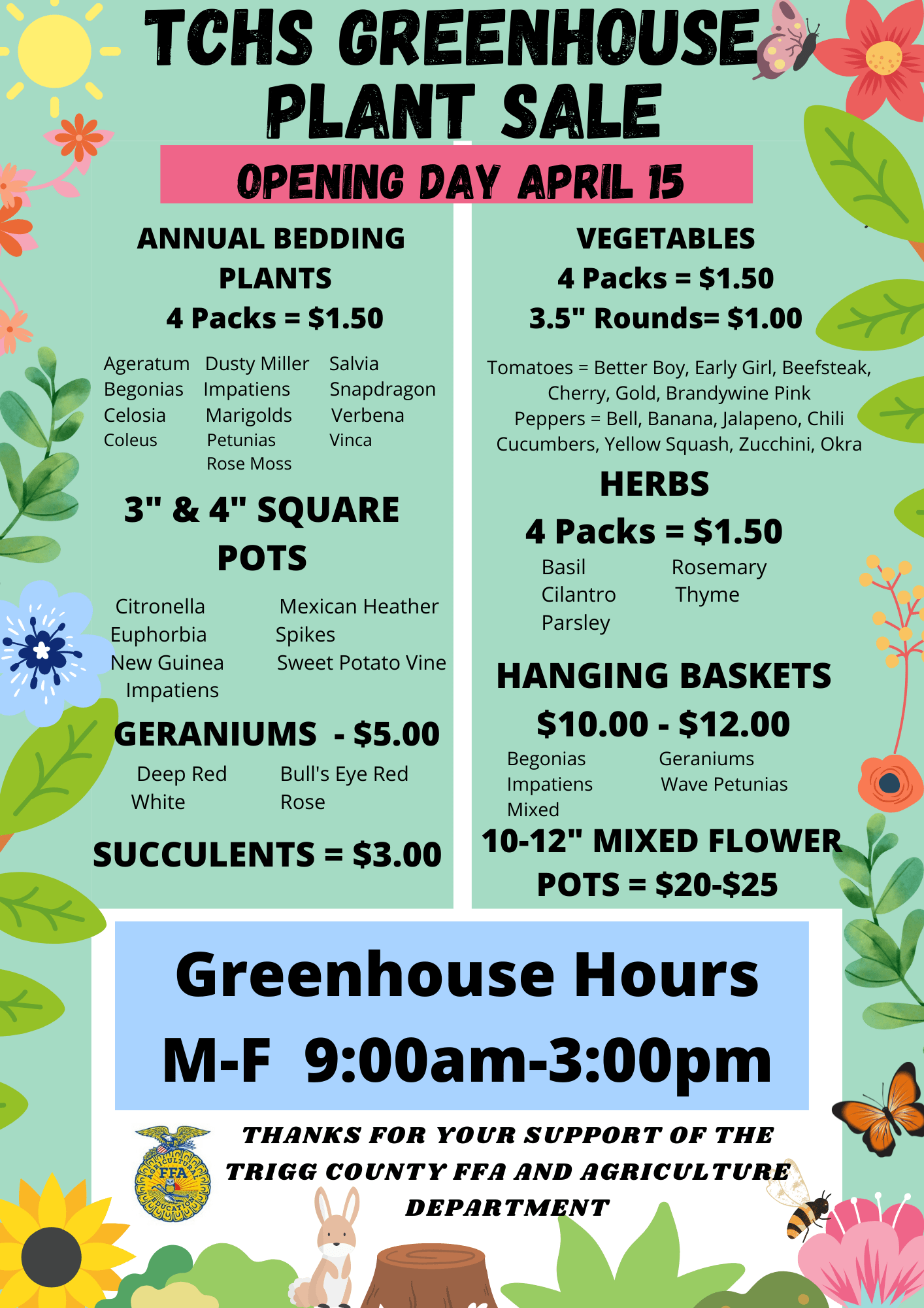 TCHS Greenhouse Plant Sale | WKDZ Radio