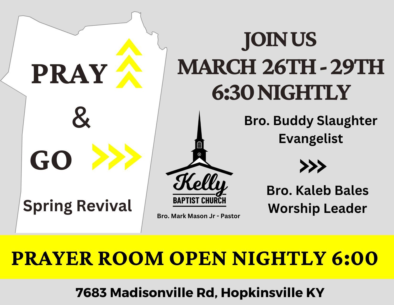 Kelly Baptist Spring Revival WKDZ Radio