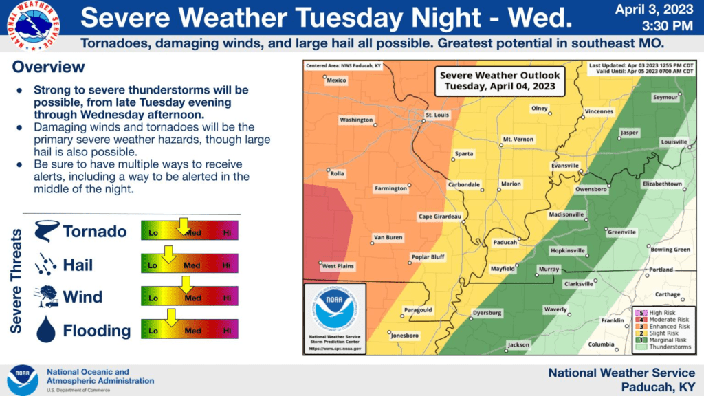 Slight Risk of Severe Weather Ovenight Tuesday | WKDZ Radio