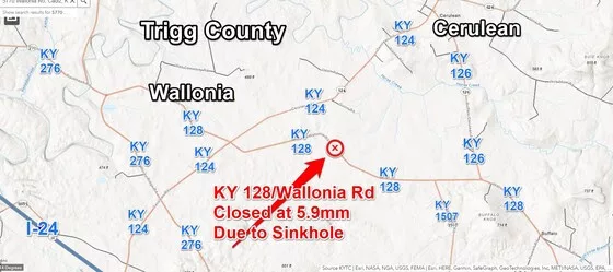 Portion of Wallonia Road Closed Due to Sinkhole - Vimarsana News