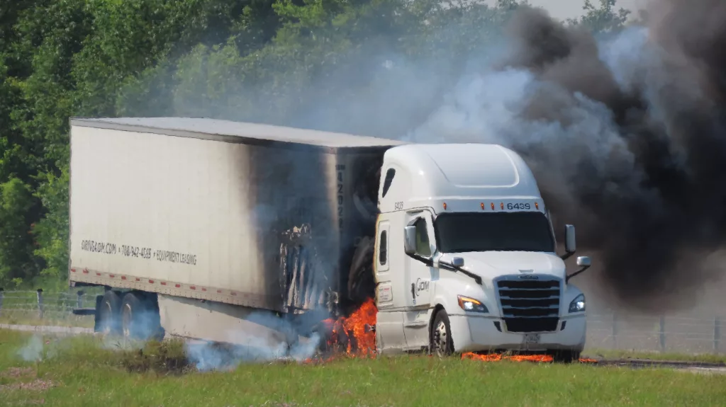 Tractor-Trailer Fire Shuts Down I-24 Traffic (w/VIDEO) | WKDZ Radio