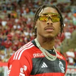 Justin Jefferson player of NFL Minnesota Vikings visit the stadium in match between Flamengo (BRA) vs Alcas (ECU) by Libertadores Cup^ round 6 of group stage in Maracana. Rio^ Brazil - june 28^ 2023