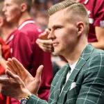 Kristaps Porzingis at National men's basketball team of Latvia and National men's basketball team of Russia. RIGA^ LATVIA - 25.06.2018