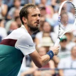 Daniil Medvedev during quarterfinal round at the US Open Championships at Billie Jean King Tennis Center in New York on September 6^ 2023