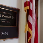 US HOUSE REPRESENTATIVE BILL PASCRELL JR NEW JERSEY - office entrance sign and flag. WASHINGTON^ DC - APRIL 26^ 2019