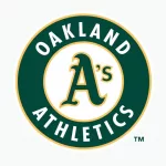 Oakland Athletics (MLB) = Sports editorial vector logo is printed on white paper.