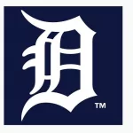 Detroit Tigers editorial vector logo is printed on white paper.