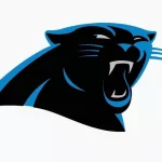 Popular editorial vector logo of Carolina Panthers is printed on white paper.