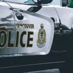 Close up View of police car "Vancouver Police" in Coal Harbour. Vancouver^ Canada - December 1^ 2019