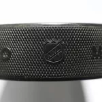 Official game puck from NHL^ National hockey league^ USA.MOTALA^ SWEDEN- 8 FEBRUARY 2022