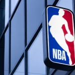NBA vertical store sign in Oxford street. London^ Uk - October 19^ 2024